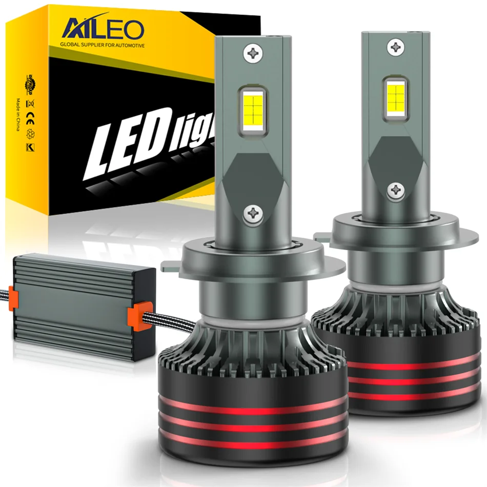 

AILEO 2PC H7 Светодиодные фонари Лампа 260 Вт 120000LM Дизайн фар Беспроводная 6500K Для автомобильной лампы CSP 9890 Чип Белый Мини Размер Высокая мощность
