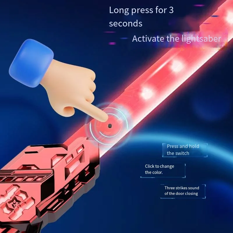 Cool Dual-Head Telescopic Rotating Laser Sword Telescopic Flashing Blade Finger Rotating Laser Sword