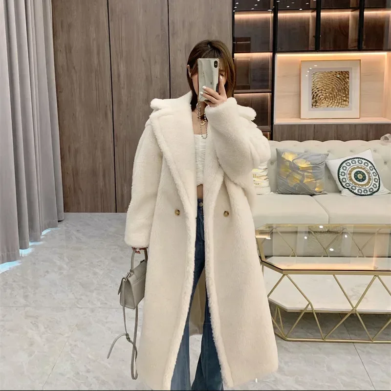 

Max Teddy Coat 62% Альпака 26% шерсть 12% шелковое пальто зимнее утепленное женское пальто