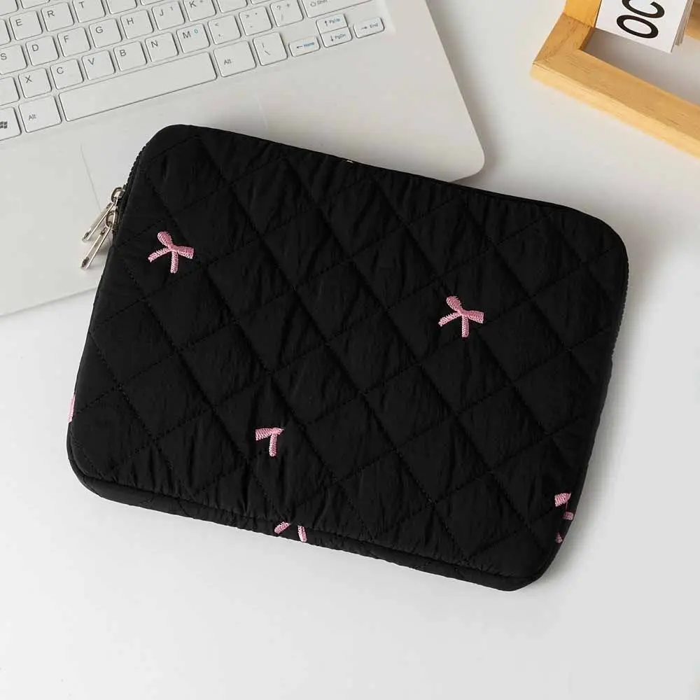 Sweet Embroidery Laptop Storage Bag Korean Style INS Tablet Sleeve Case 13 Inch Bowknot Bow Computer Bag Travel