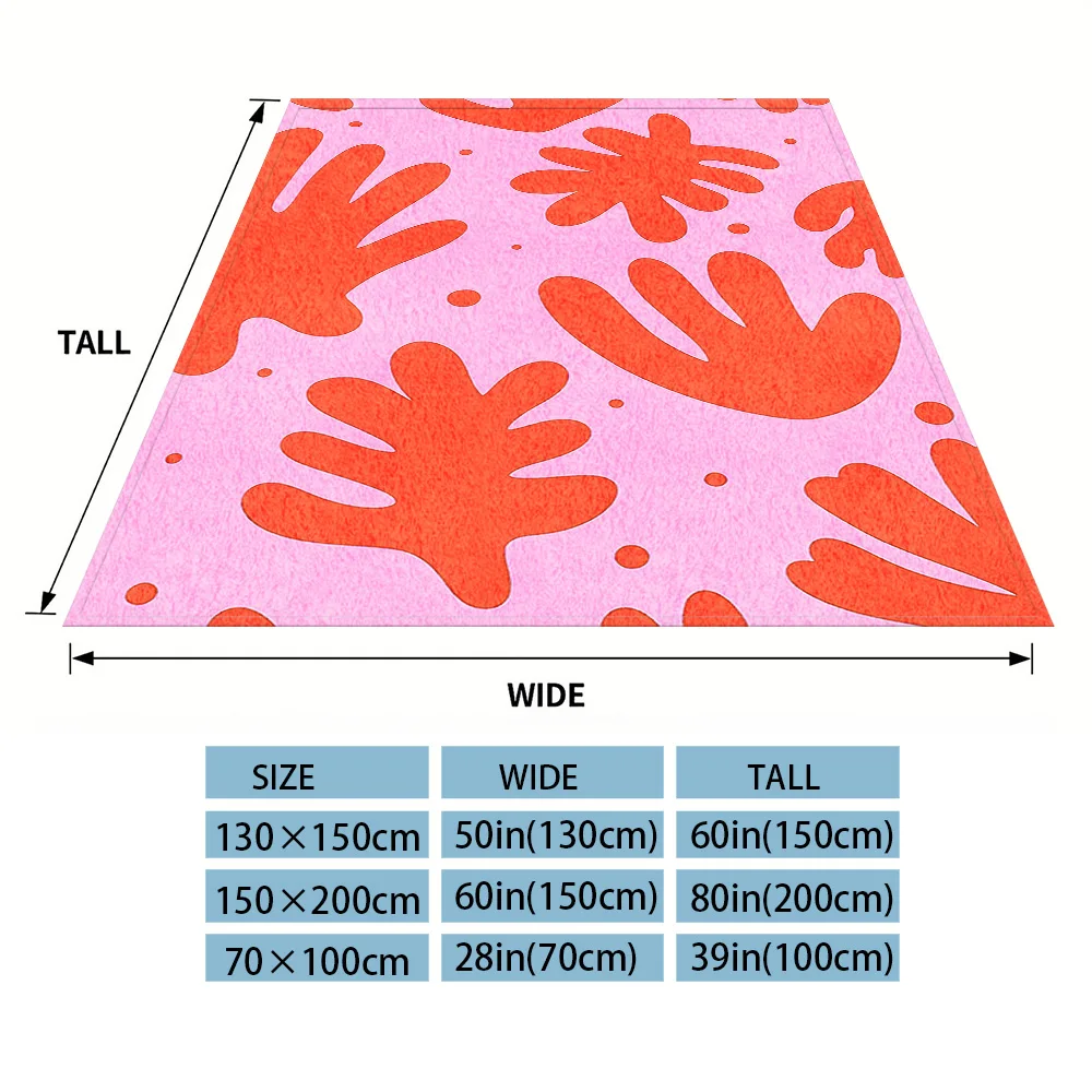 Coral Abstract Leaves Flannel Blankets Are Suitable For Sofas, Men's Room Decorations, Thick And Warm Gifts For Teenagers