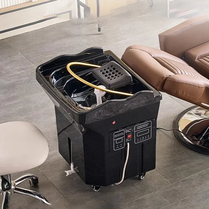 

Mobile Salon Hair Stylist Hairdressing Shampoo Basin Professional Spa Products Water Tank Commercial Cama Abatible Beauty Bowl