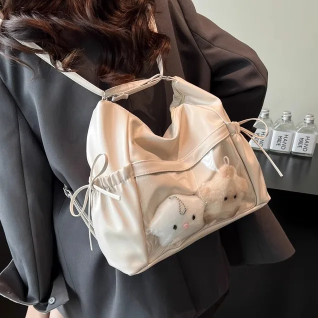

Korean Sle Large Capaci oulder Bag for Women College Students Commuting Knot Small Food Quanti Pain Paage