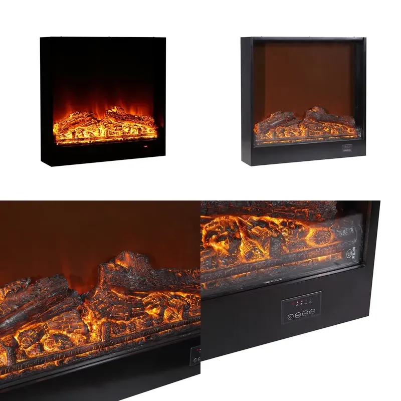 Customizable Length LED Electric Fireplace Steel Freestanding Heater for Hotel Villa Home Decor Realistic Flame Effect