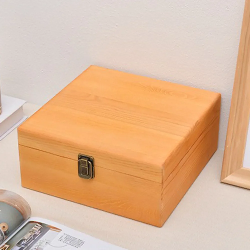 Wooden Storage Box Pine Rectangular Flip Solid Wood Jewelry Case Box Home Sundries Storage Box Handmade Craft Case