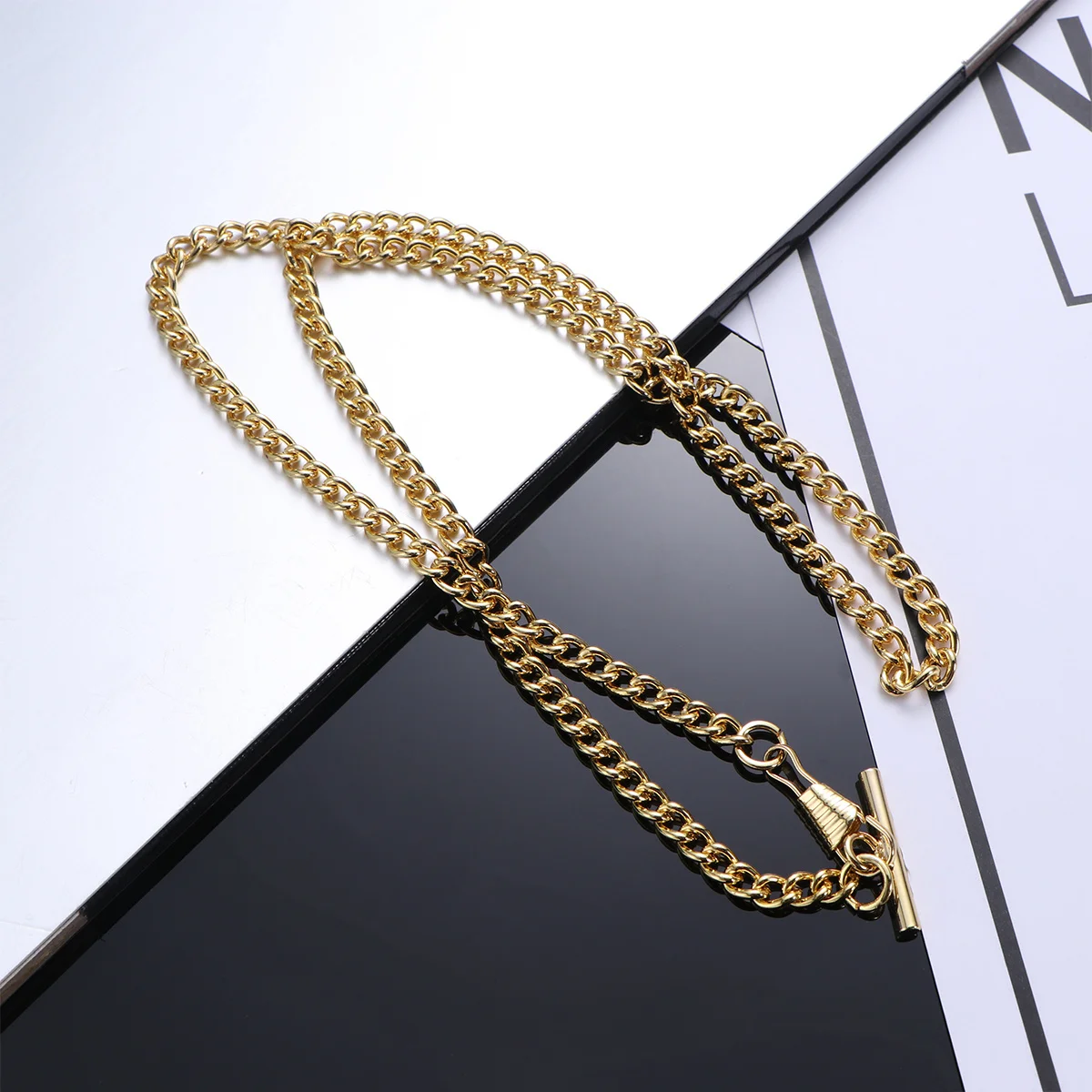 

Pocket Watch Chain 65Cm Golden Metal Plated Retro Style Heavy Duty Closure For Watch Holder Belt Keychain Decoration New 2026