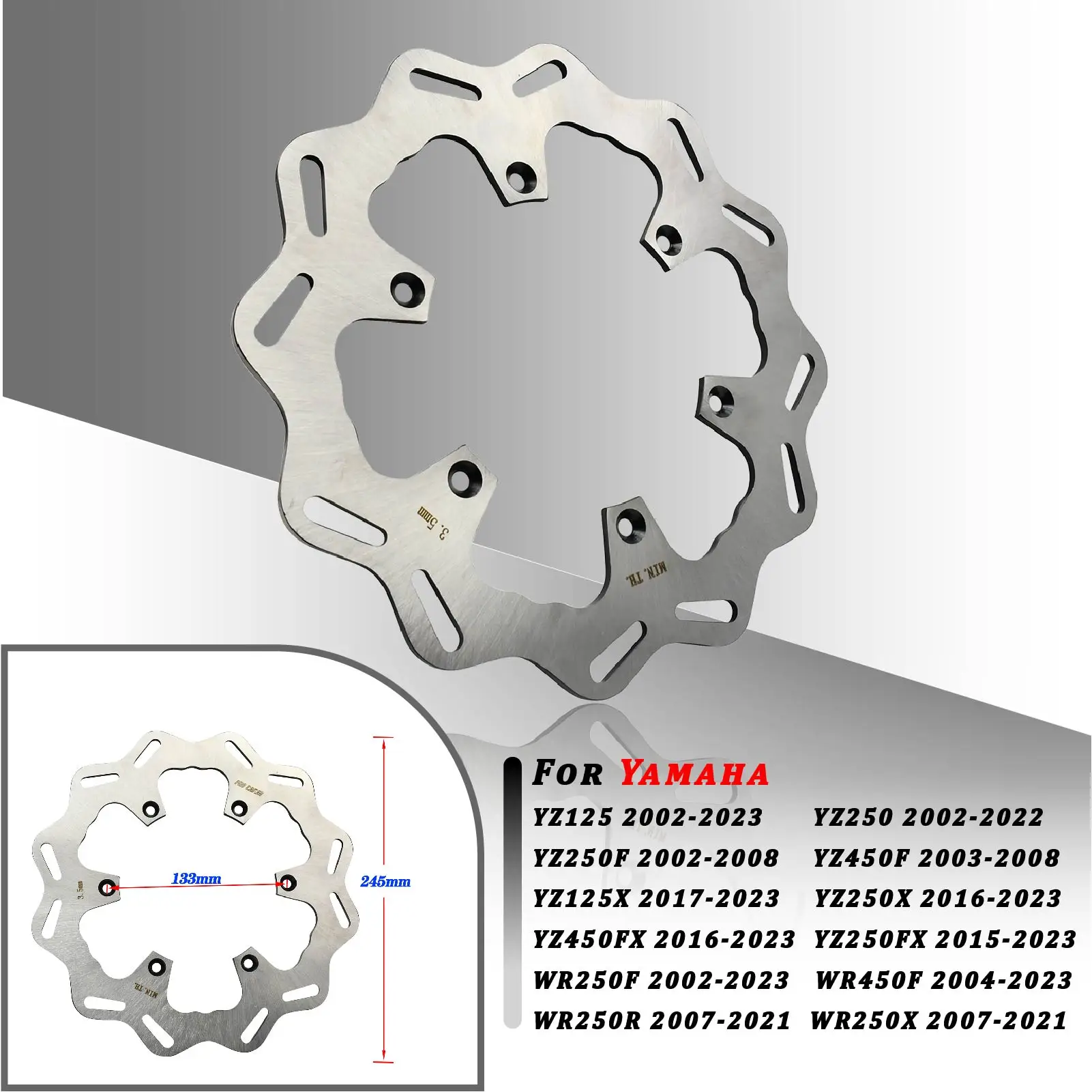 Motorcycle Front Rear Brake Disc Rotor Disk For Yamaha YZ125 250 250F 450F WR250F 450F  YZ125X 250X 250FX 450FX Universal