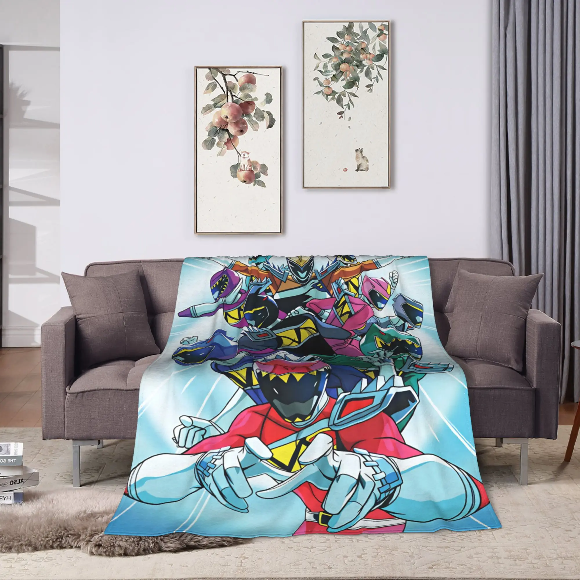 Super Soft Blanket Picnic Super Sentai Throw Blanket  Flannel Bedspread For Outdoor Novelty Sofa Bed Cover