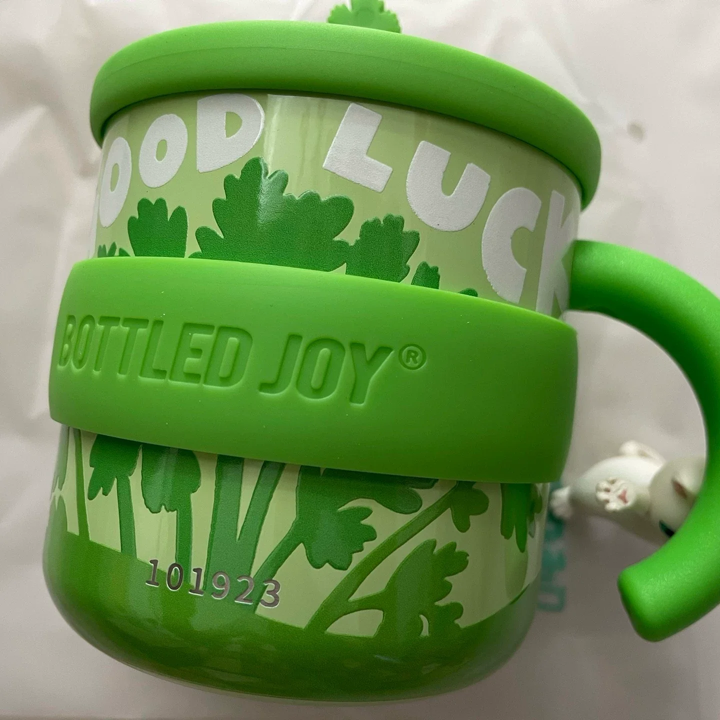 Bottled Joy Wang Yibo Limited Edition Lucky Coriander Pattern Insulated Stainless Steel Travel Mug 450ml