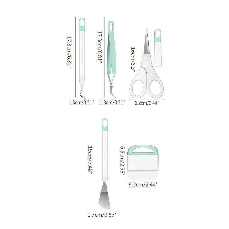 مجموعة أدوات إزالة الأعشاب الضارة من الفينيل الحرفية سكين Weeder مكشطة ملعقة ملاقط مقص مجموعة أدوات إزالة الأعشاب الأساسية لتقوم #6
