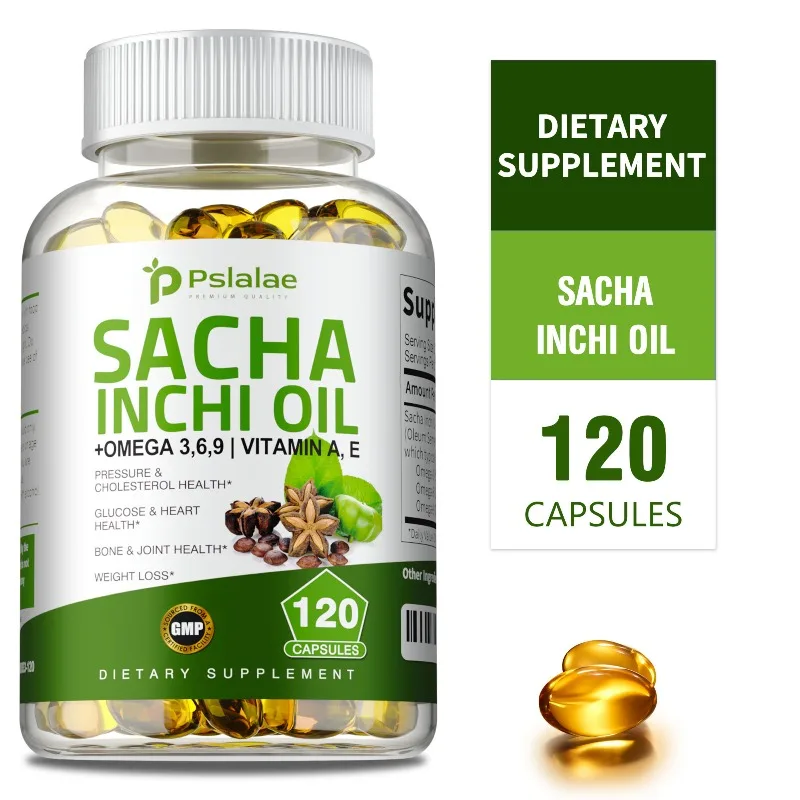 

Sacha Inchi Oil Supplement - Helps Lower Cholesterol, Promotes Heart, Brain and Joint Health, Boosts The Immune System