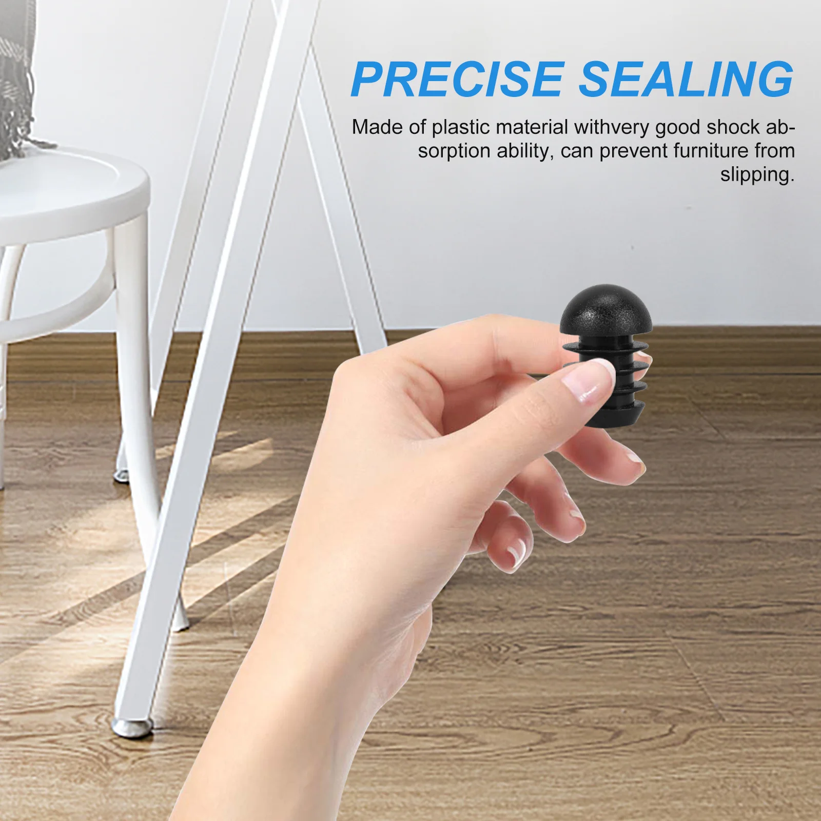 

50Pcs Plastic Tubing End Caps Strong Chair Leg Plugs Wear-Resistant Furniture Foot Covers Anti-Slip Floor Protectors