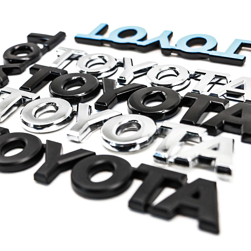 ثلاثية الأبعاد ABS لامعة أسود فضي رسائل جذع شعار ملصقات اكسسوارات السيارات تعديل لتويوتا كامري شر كورولا rav4 سيارة ملصق