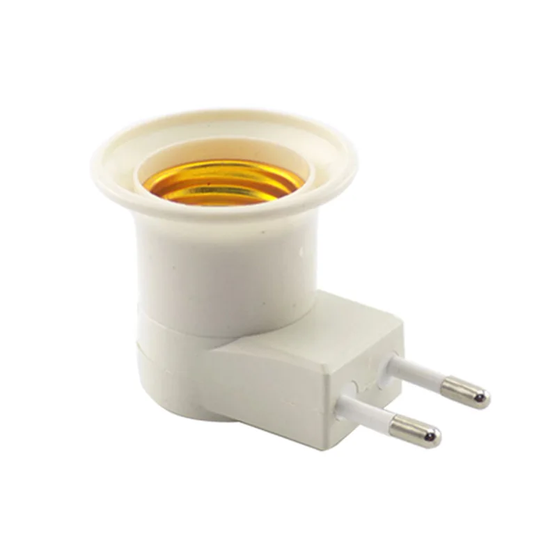 E27 Socket LED Light To EU Plug holder  Adapter Converter ON/OFF For Bulb Lamp Holder Lamp Base D3