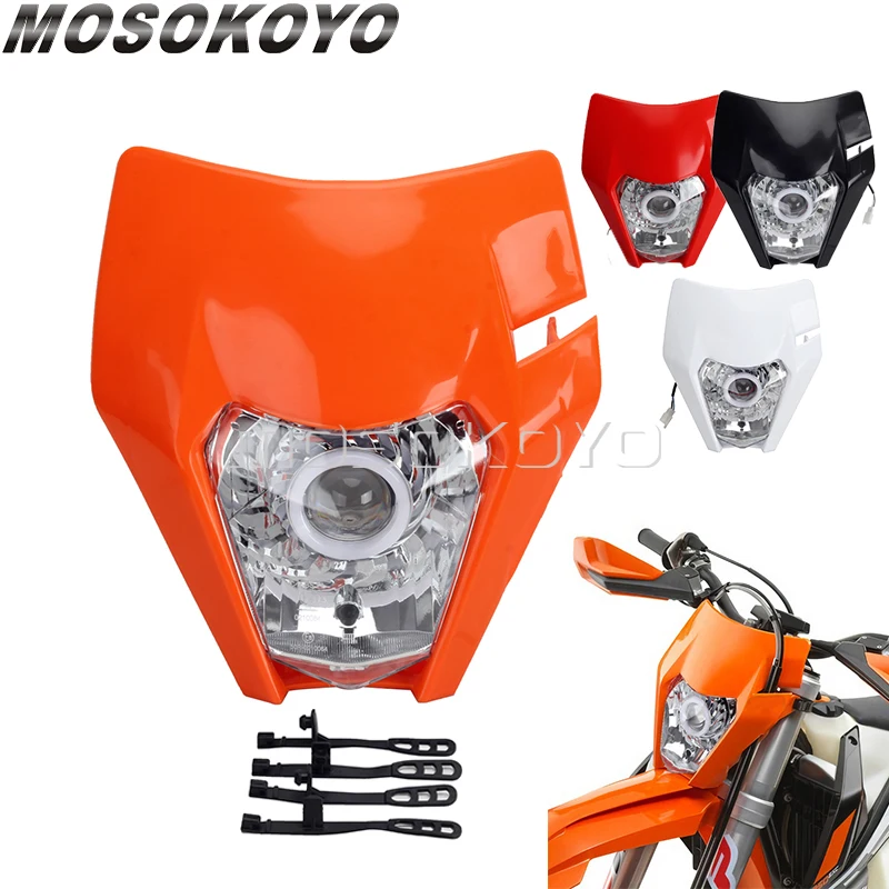 Off Road Enduro Motocross LED Headlight Headlamp Head Light Lamp For Husqvarna TE125 FE250 FC TC EXC XC SXF Honda Suzuki Yamaha