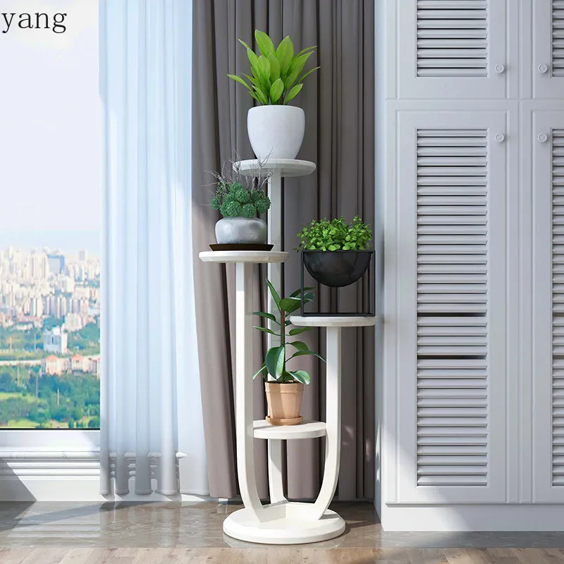 LMM indoor living room floor-to-ceiling Chinese wooden multi-layer shelf flower bonsai rack