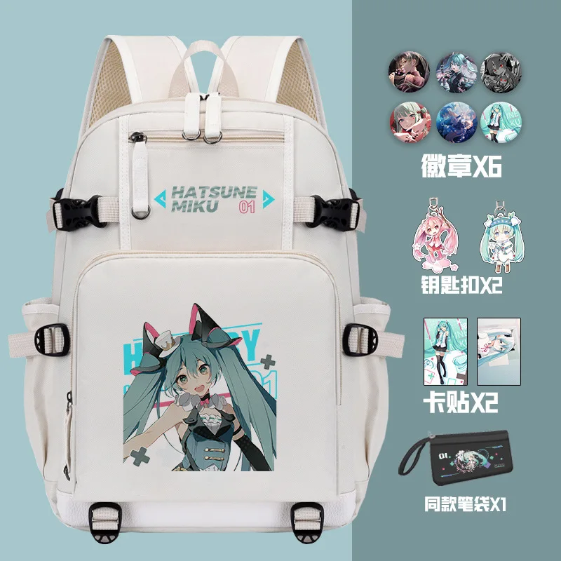 Hatsune Miku Girls Cartoon Creative School Bag Student Kids Large Capacity Kawaii Printing Backpack Anime Stationery Gift