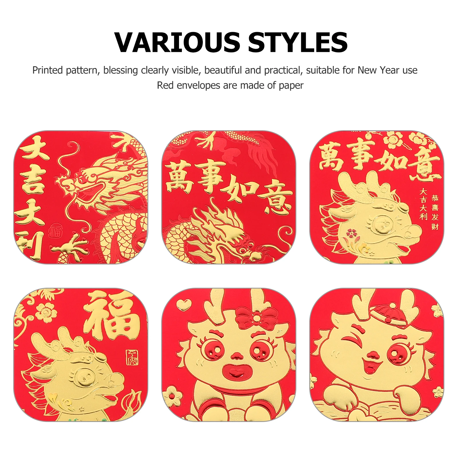 

36 Pcs Red Envelope Bag Spring Festival Hong Bao Fold Chinese New Year Envelopes for Cash