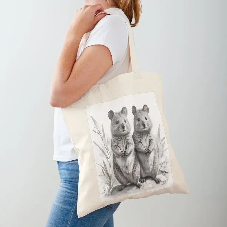 

Quokkas pencil drawing Tote Bag shopper bags for women female bag sac pour femme shopper bag woman