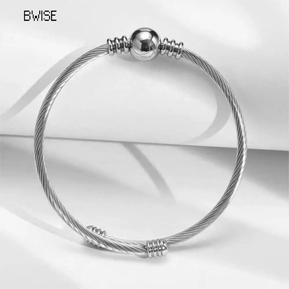 Fashion Punk Gold Color Bangles for Women Men Trendy Stainless Steel Metal Bracelets Bohemian Jewelry Accessories Gift Wholesale