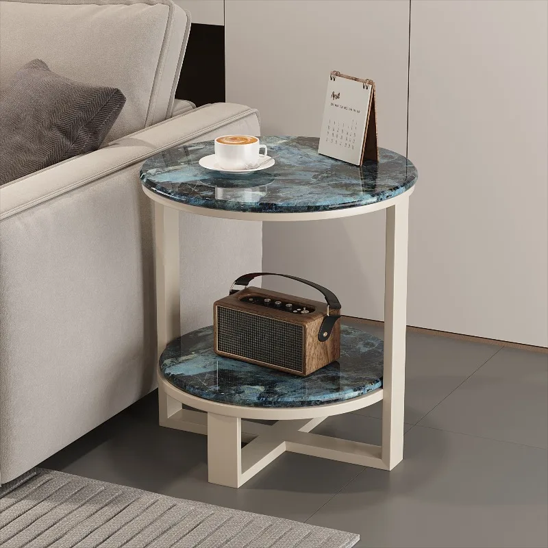 *w for Modern Microlite Side Table with Metal Frame - Luxury Accent Table for Living Room, Bedroom & Home Decor*