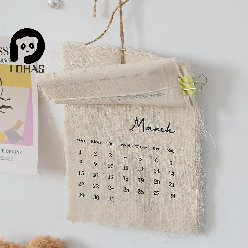 

2026 Canvas Hook-Style Fabric Calendar Wall Calendar, High-Value Retro Style, Instagram-Worthy Wall Calendar Decoration