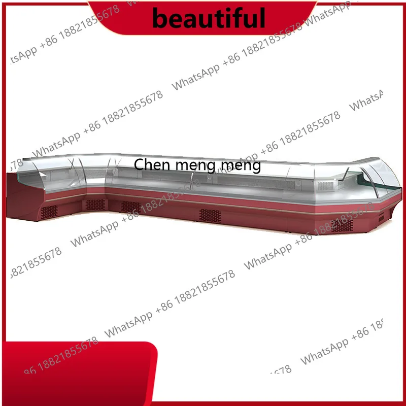 

Large freezer supermarket fresh meat, commercial horizontal pork freezer, cooked food display cabinet