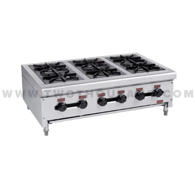 

TT-WE1216 6 Burners Commercial Counter Top Lpg Gas Range Cooker Stove