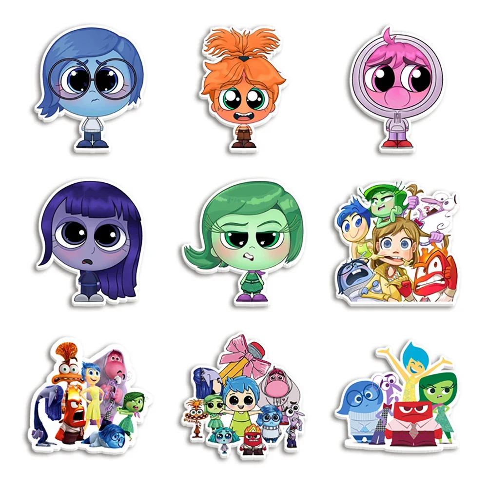 Disney Cartoon Inside Out 2 Pattern 10pcs/Lot Resin Planar Clear Acrylic Glitter Acrylic For DIY Gift Crafts Accessories