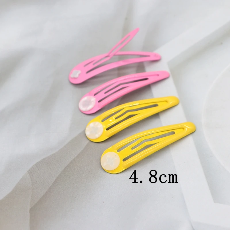 30/50/100Pcs Metal Snap Hair Clips Base Setting Colorful BB Hairpin Barrette for Diy Jewelry Making Kids Girl Hair Accessories