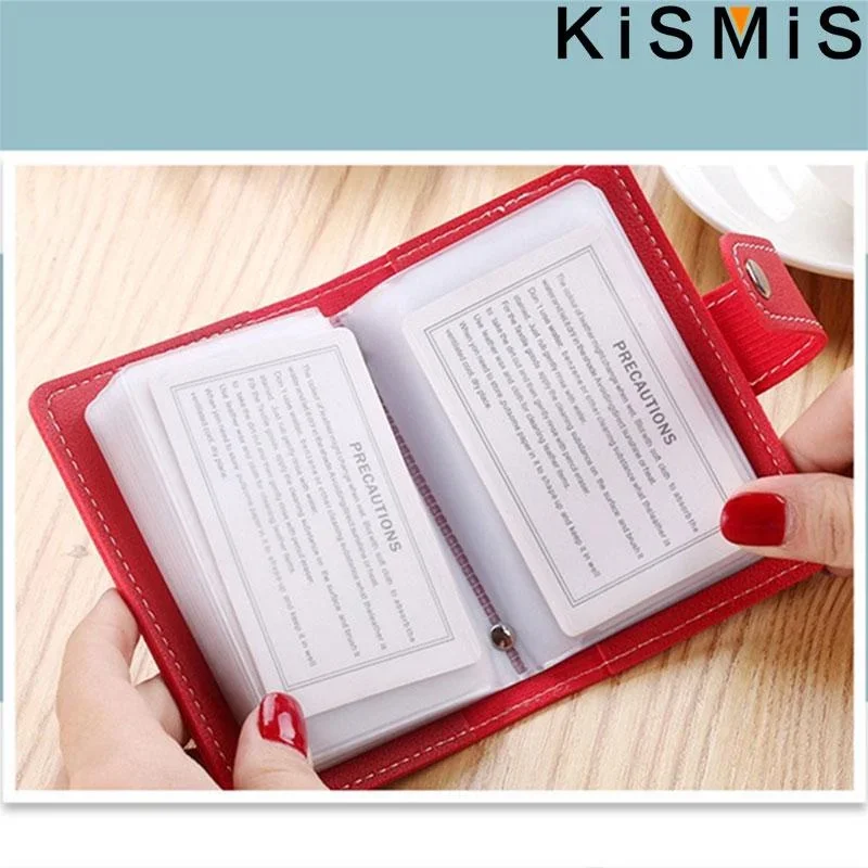 KISMIS Convenient Practical PU Leather Business Card ID Holders Bag with 12/26 Slots
