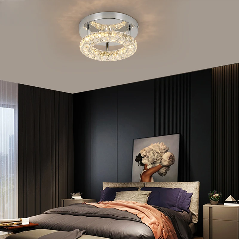 Led K9 Crystal Ceiling Lamp Bedroom Kitchen Cricle  Chandelier LightCristal Lustre Home Decora 110V-220V Lighting Fixture