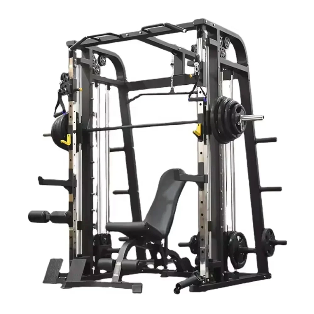 CHKJ Multigym Smith Squat Bench Press Commercial Home Strength Fitness Gantry Comprehensive Training Free Squat Rack