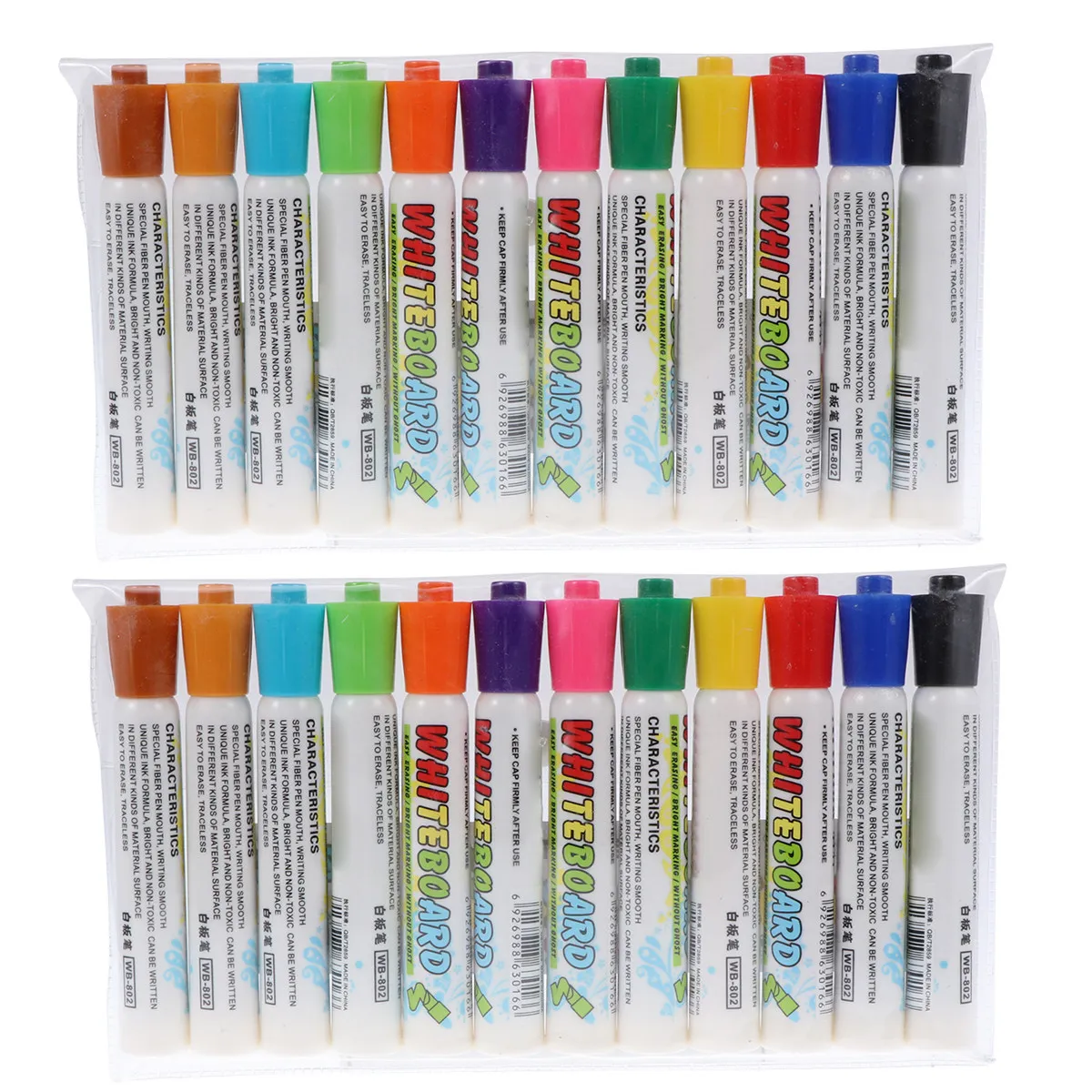 24Pcs Premium Eco Friendly Waterproof Dry Erase Markers for Whiteboard Paper Plastic Glass DIY Art Projects Christmas Gift