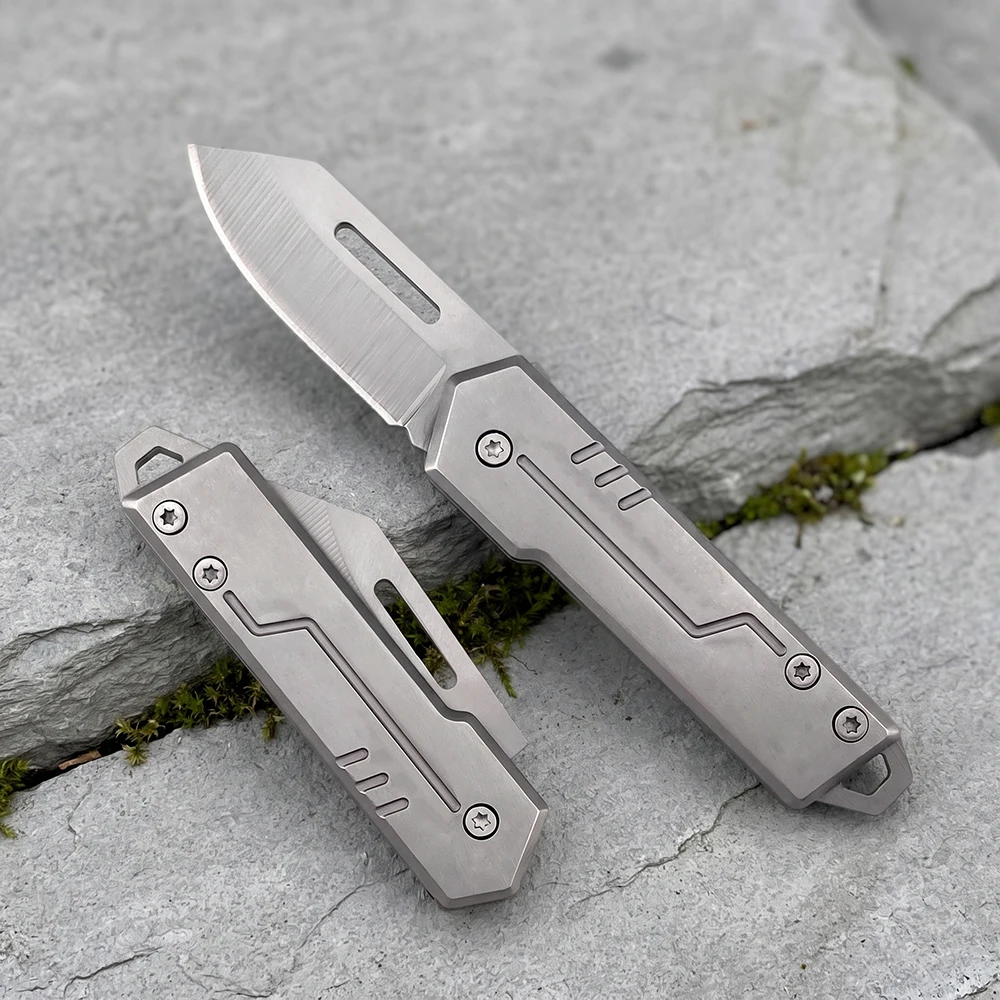 Mini Light Keychain Folding Pocket EDC Knife Parcel Unboxing Daily Cutting Camping Picnic Wilderness Trek Travel Commute Gear