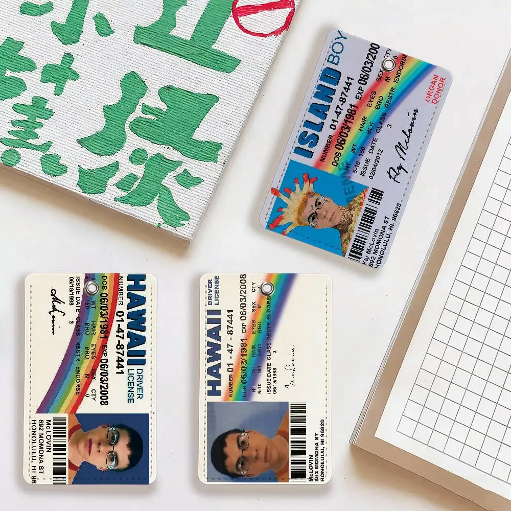Funny M-McLovin ID F-Fogell Q m School Rectangular Keychain Bus House Access Card Protective Cover PU Leather ID Best Sellers