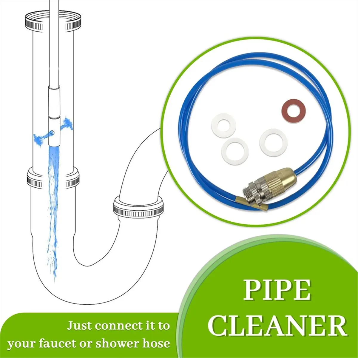 A72P High Pressure Water Pipe Cleaning Device Powerful High Pressure Pipe Cleaner for M22 M24 and 1/2 Inch Pipes,3 Metre