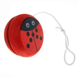 Wooden Yoyo Ball Wood Yoyo Ball With String Cartoon Ladybird Yoyo Ball for Kids