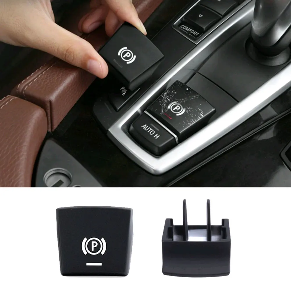 

1pc Car Electronic Handbrake Brake Button Switch Cover 61312822518 for BMW 5 7 F01 F02 F07 F10 F11 F18 F30 520 523 730 2009-2017