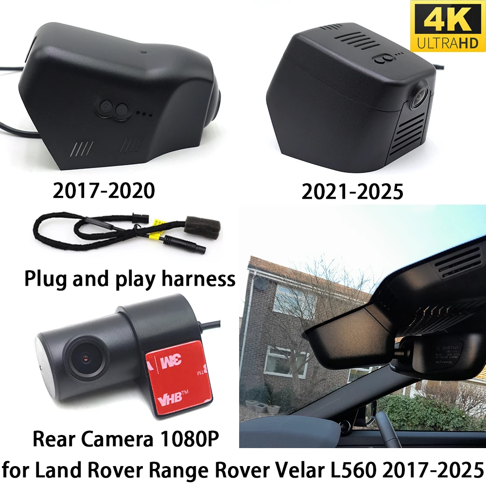 for Land Rover Range Rover Velar L560 DVR Dash Cam OEM Front Rear Camera Video Recorder Wifi 2160P Loop Recording Night Vision