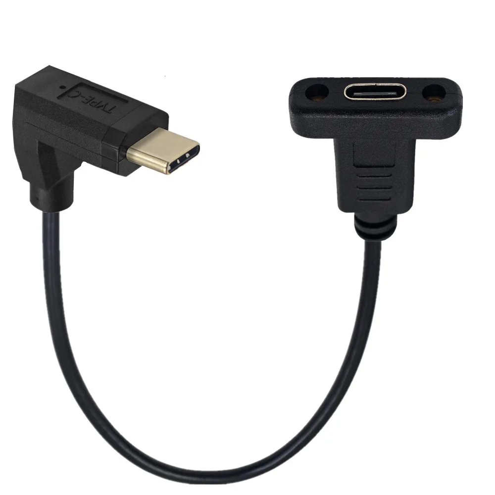 USB 3.1 Type C Extension Cable with Panel Mount Screw,USB C female to USBc Male extending Wire Extender Data Cord