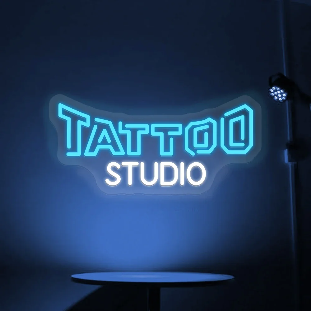 Imagem -03 - Estúdio de Tatuagem Sinal de Néon Tatuagem Led Luz Néon Tatuagem Salão de Negócios Loja Lâmpadas Sinal Casa Sala Parede Personalizar Arte Decorar