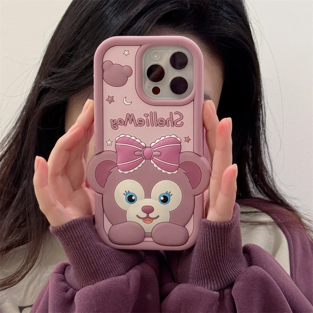 For iPhone 16 Pro Max 15 14 Plus 13 12 Pro Max Kawaii 3D Cartoon Shelliemay Duffy Phone Case Soft Silicone Cover