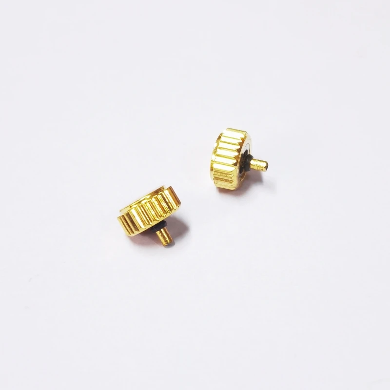 2.5mm Hole Diameter Gold Color Long Tube Watch Crown 4.5/5.0/5.5/6.0/6.5/7.0mm Head Diameter for Watch Repair 1 Piece