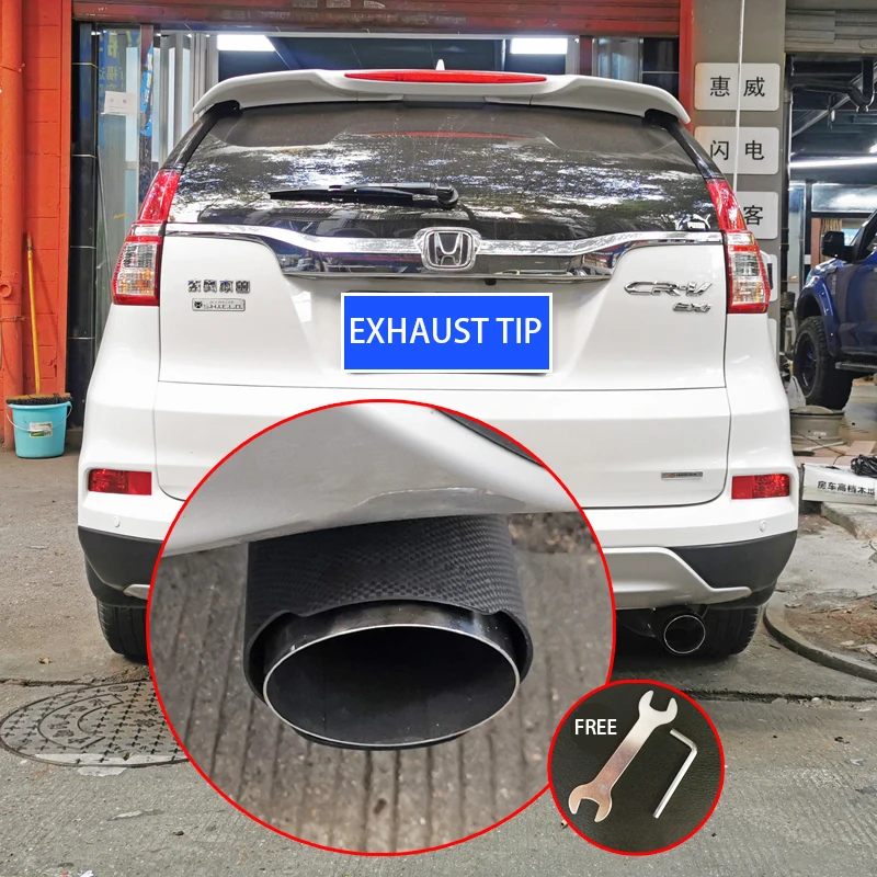 

Exhaust Tip muffler Car Styling Stainless Steel Rear Tail Throat Pipe Tip accessories parts For Honda CRV 2017 2018 2019 2020