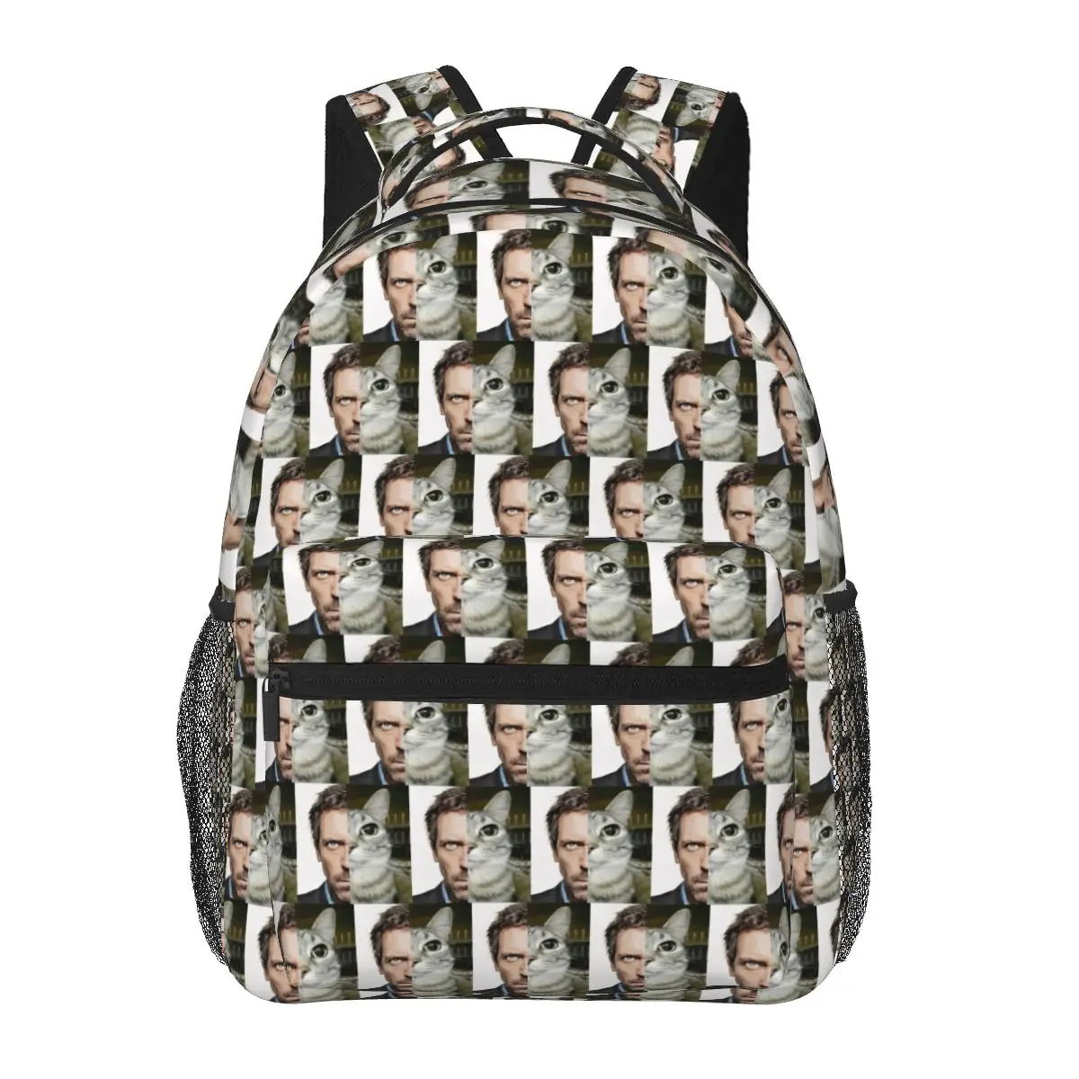 

House MD Cat Meme Student Backpack School Bag Hiking Travel Daypack for Men Women Fashion Bookbag Shoulder Bags