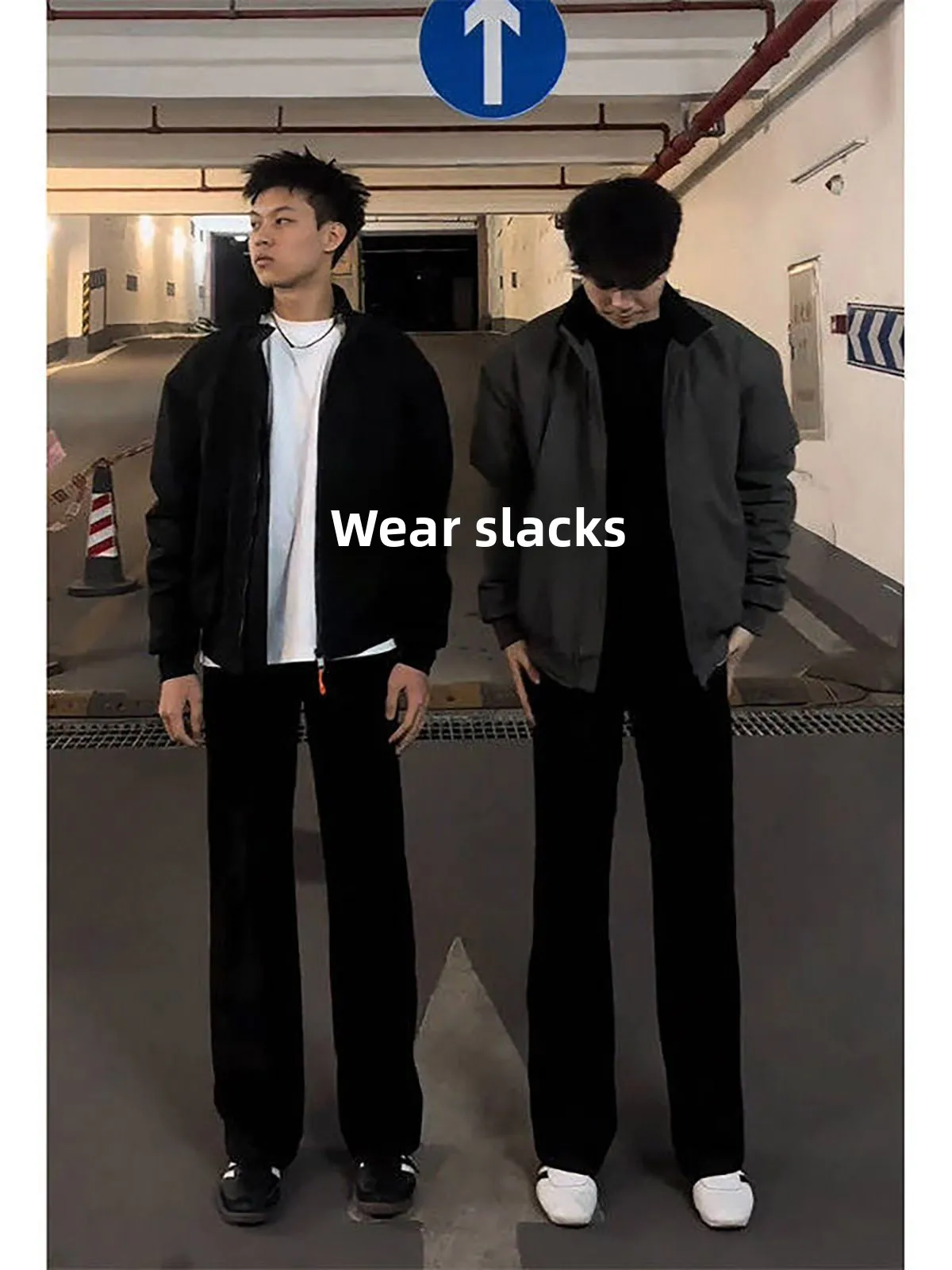 Black Anti-Wrinkle Drapey Straight Leg Pants Men's CleanFit Mid-Waist  Height Slimming Long Trousers Casual Luxury Style