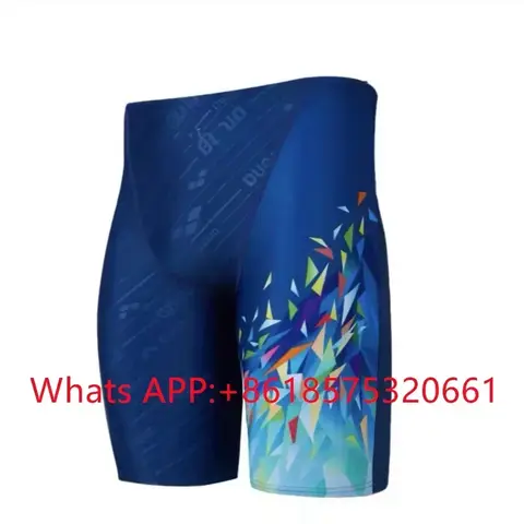 New Men's Swim Jammer Swimsuit Swimming Trunks Beach Tights Shorts Athletic Training Swimwear Bathing Suit Running Surfing Pants