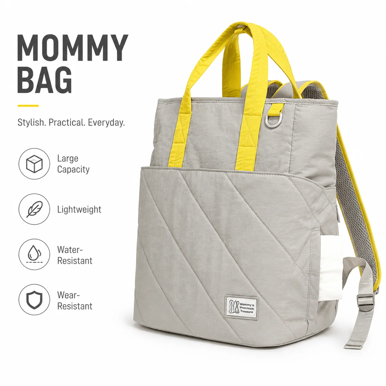 Portable Mommy Bag Waterproof Diaper Backpack Baby Travel Bag Lightweight Multi Pocket Care Storage Pack Outdoor Daily Use