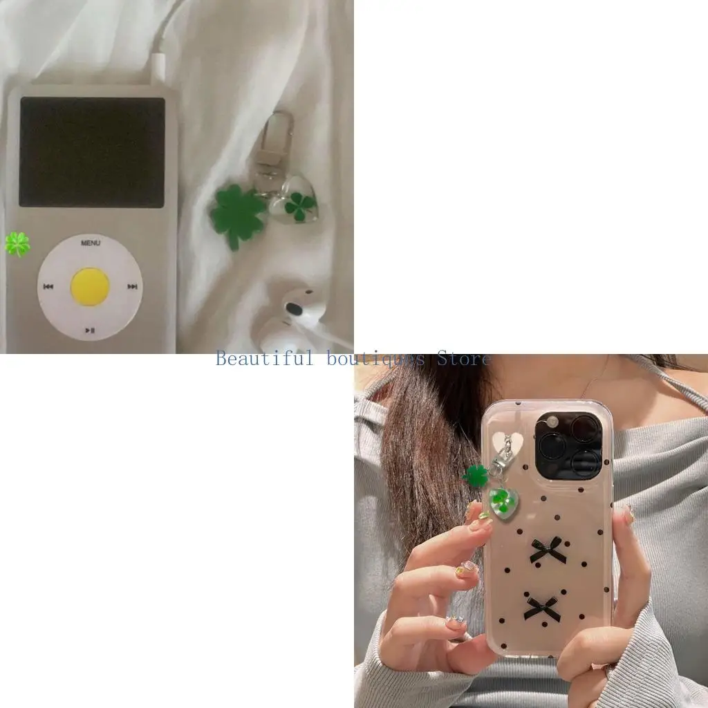 U4LF Stylish Handmade Four Clovers Pendant Charm Trendy Accessory Collection for Personalized Fashion Enthusiasts